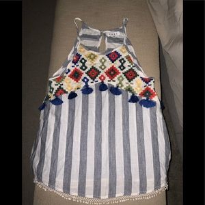 THML Embroidered tasseled tank ( worn once )